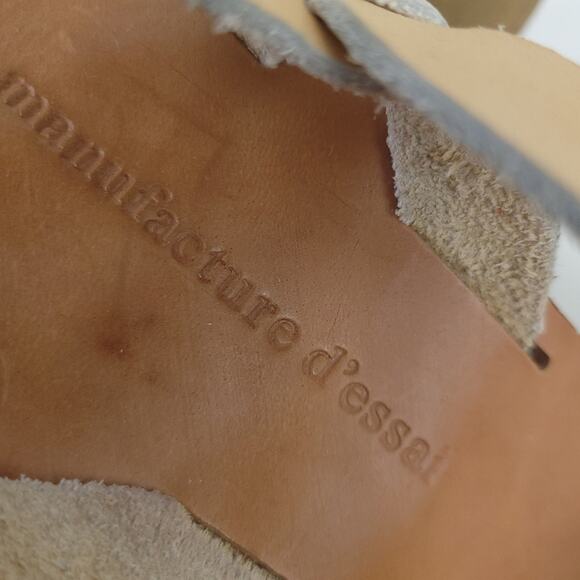 Manufacture d'Essai Wedge Platform Sandals Leather Suede Beige Neutral 39 (US 9) - Picture 7 of 8